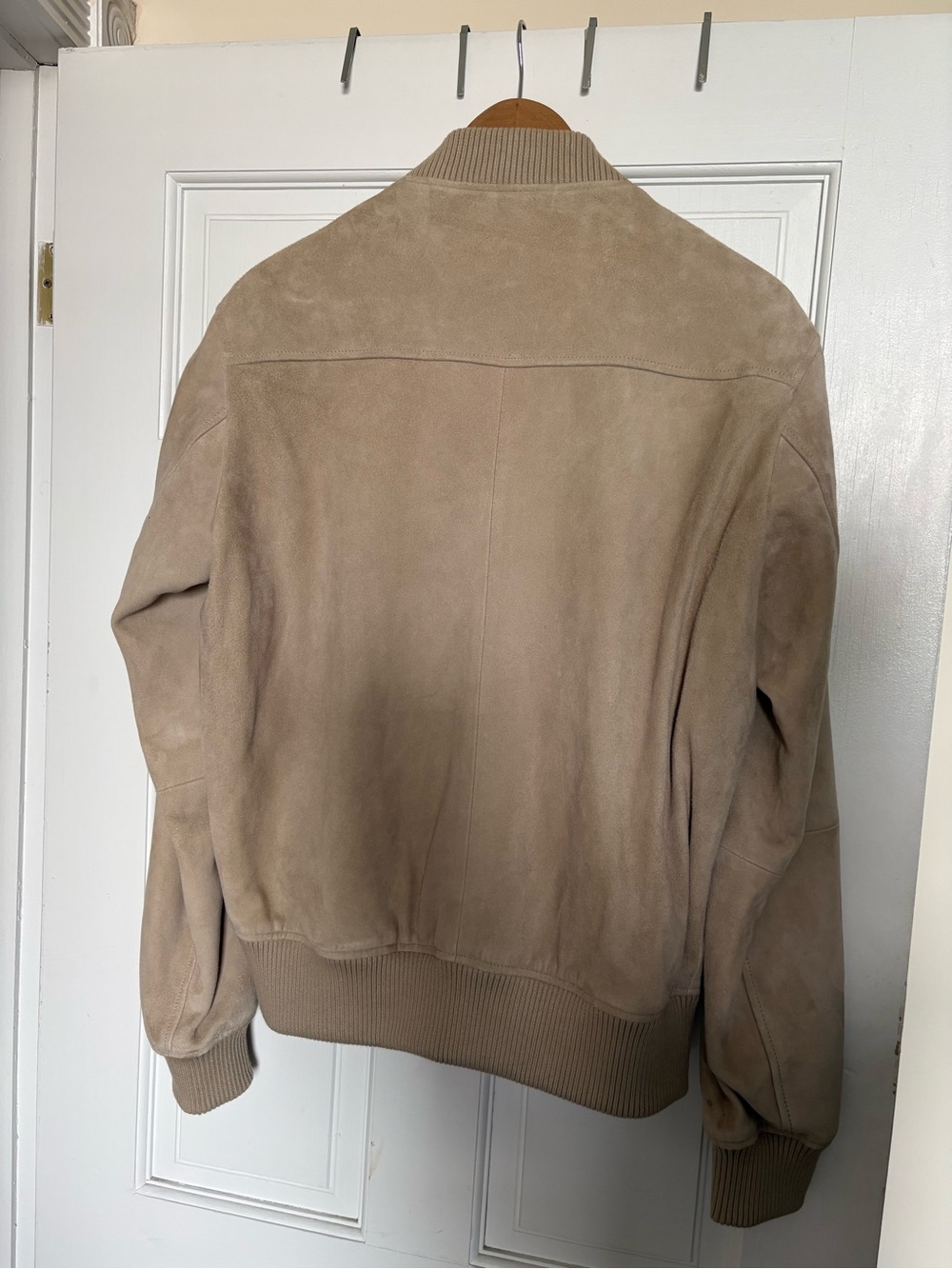 Balibaris Men's Goat Suede Bomber Jacket in Beige - Picture 3 of 5